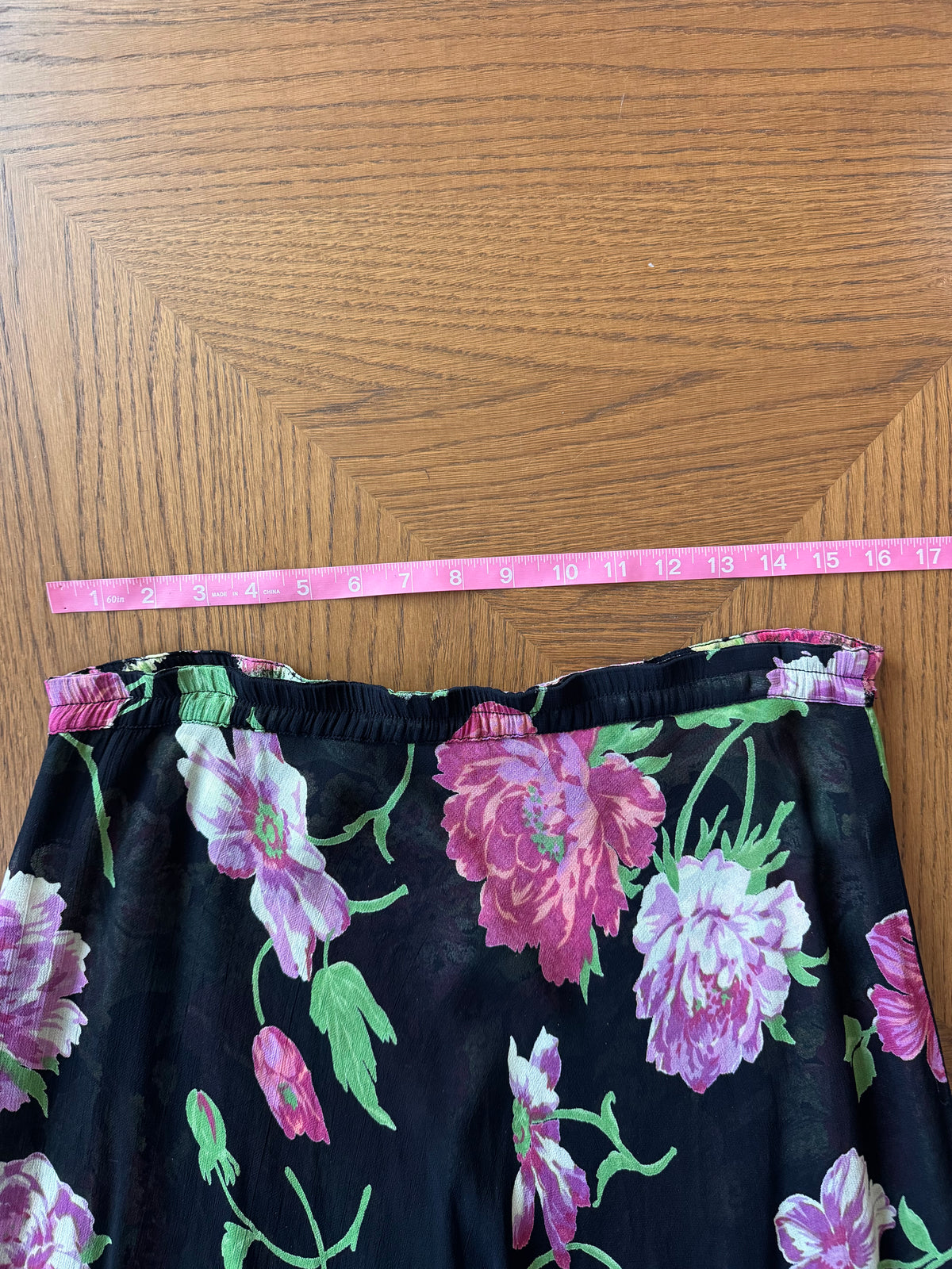 Vintage 90s floral sheer skirt L