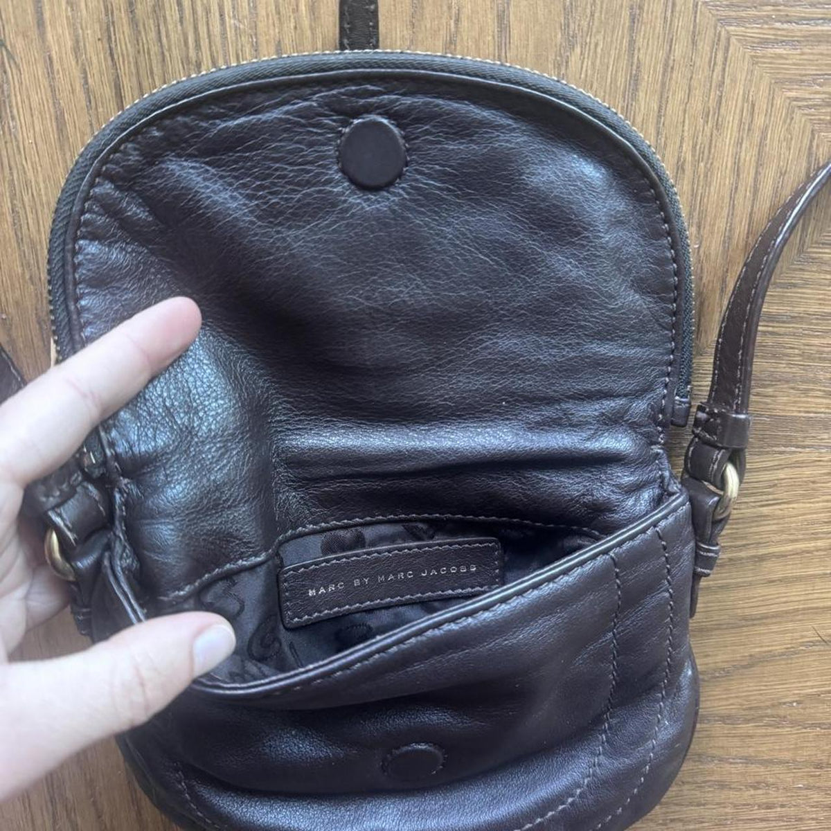Marc by Marc Jacobs Petal to the Metal brown mini leather crossbody