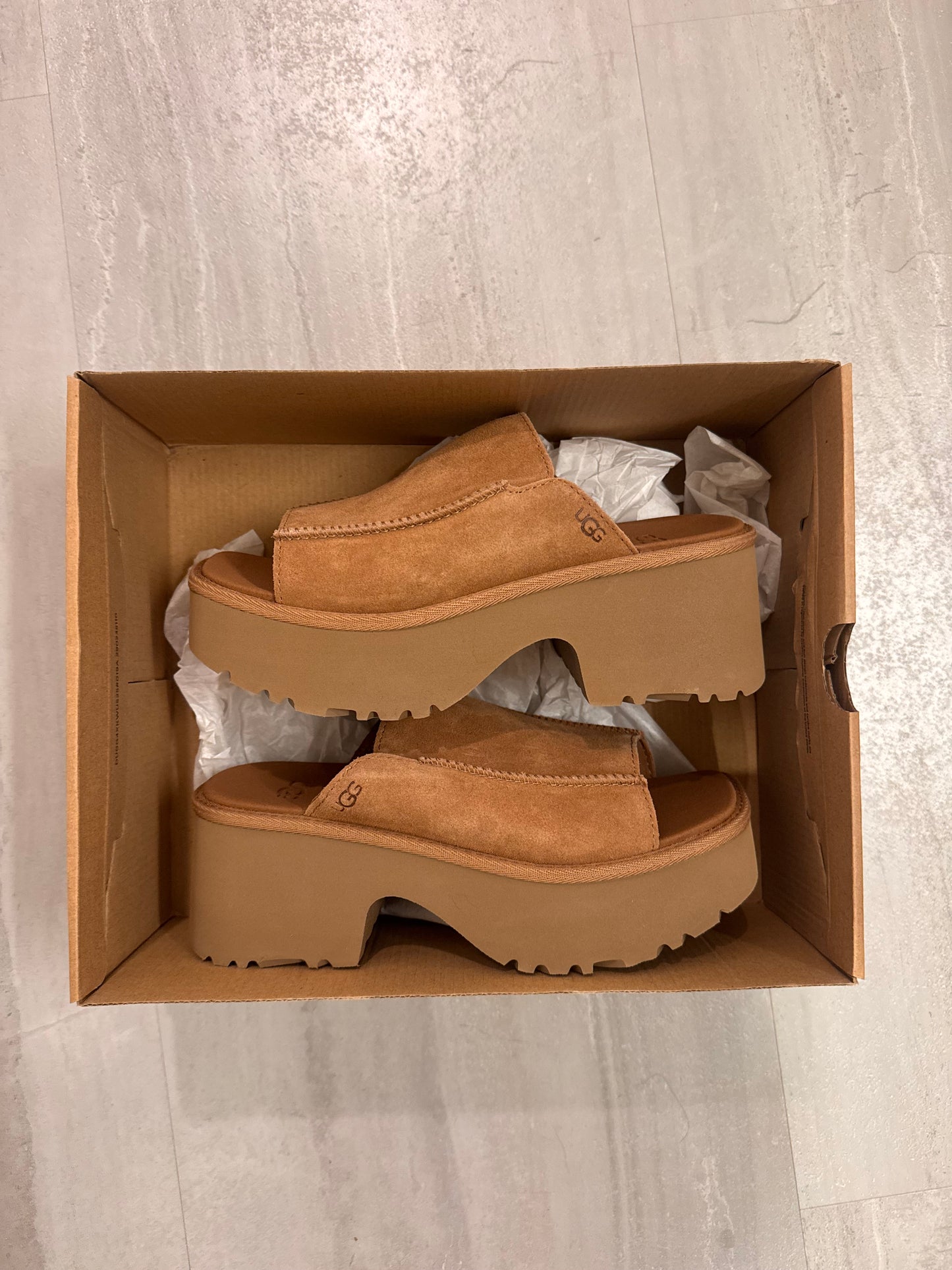 NWT in box never worn UGG New Heights platform slides 6