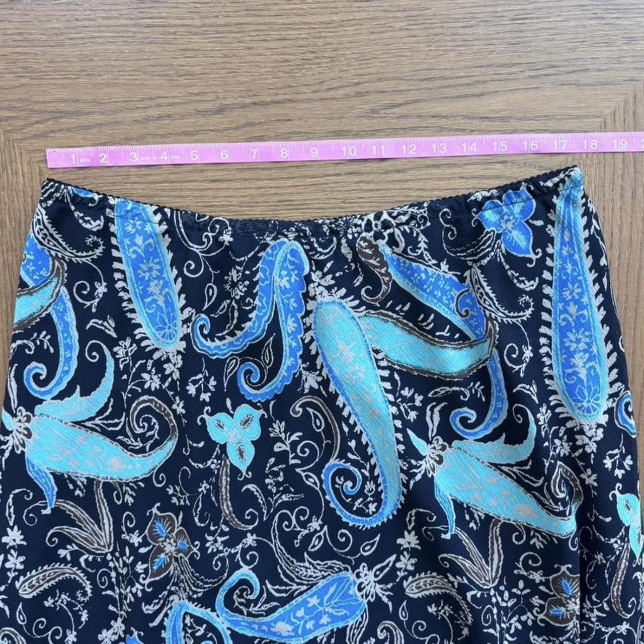 East 5th Y2K black and blue paisley midi skirt size XL