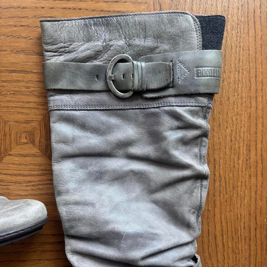 Pikolinos gray slouch knee-high leather boots 8.5