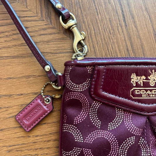 Vintage Coach signature wristlet