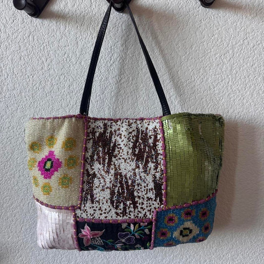 Vintage patchwork beaded sequin shoulder bag