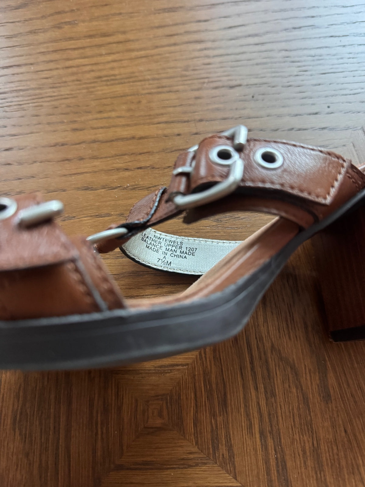 Nine West brown leather heeled sandals 7.5