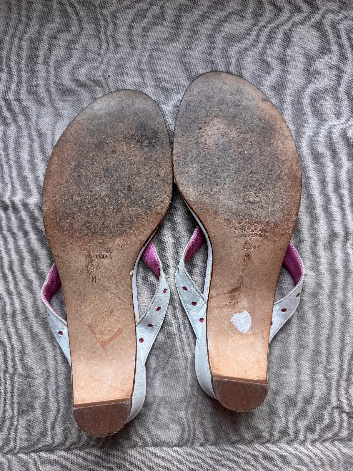 Vintage Lilly Pulitzer pink and white sandals 8.5