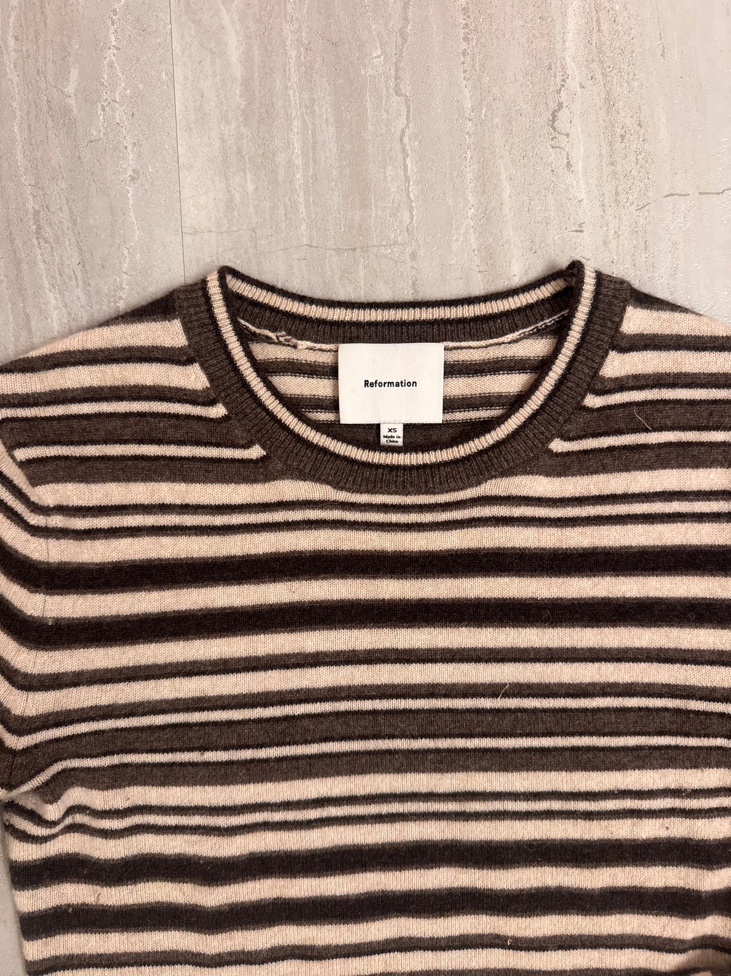 Reformation Lian cashmere striped sweater XS