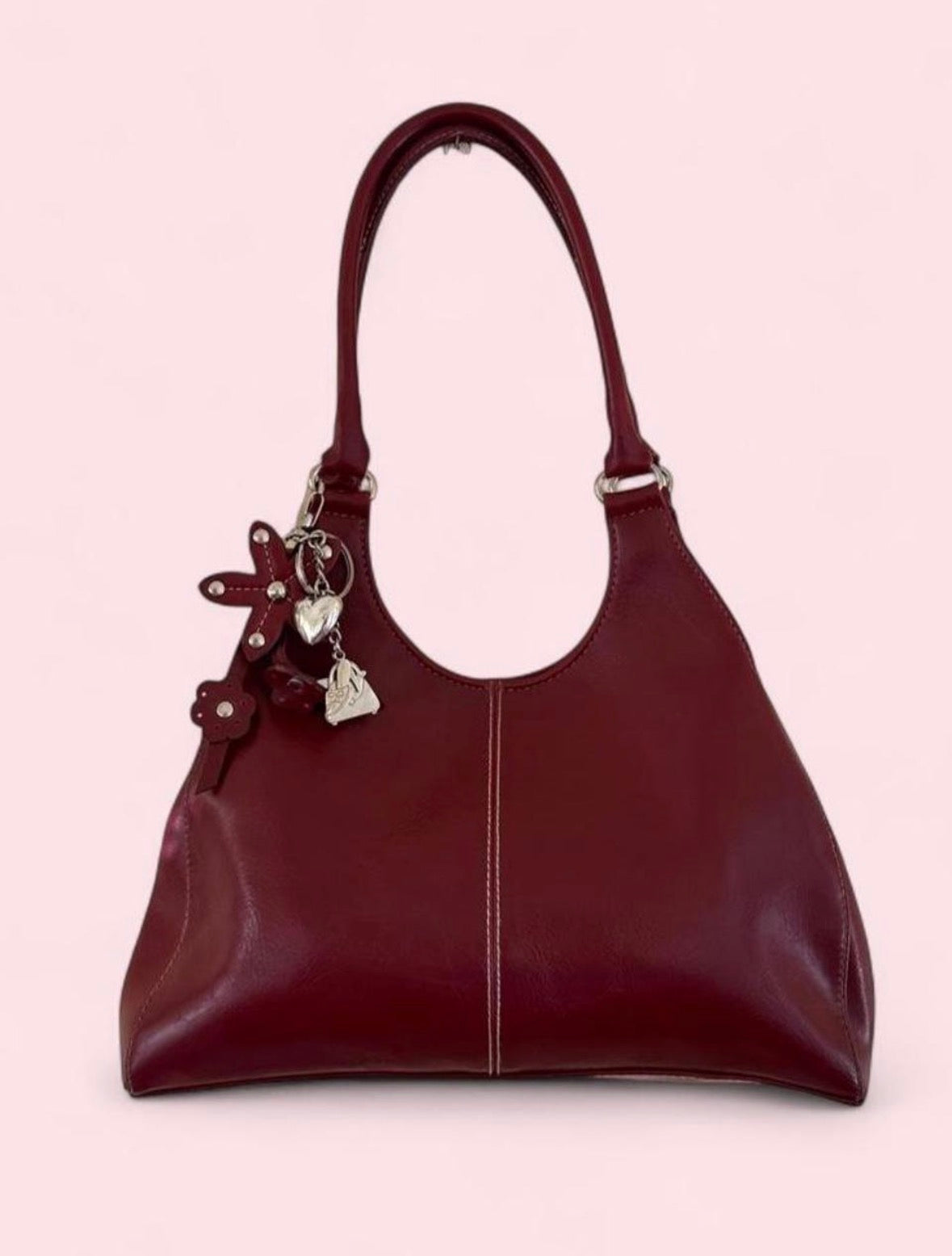 Vtg St. John’s Bay red shoulder bag with keychain details