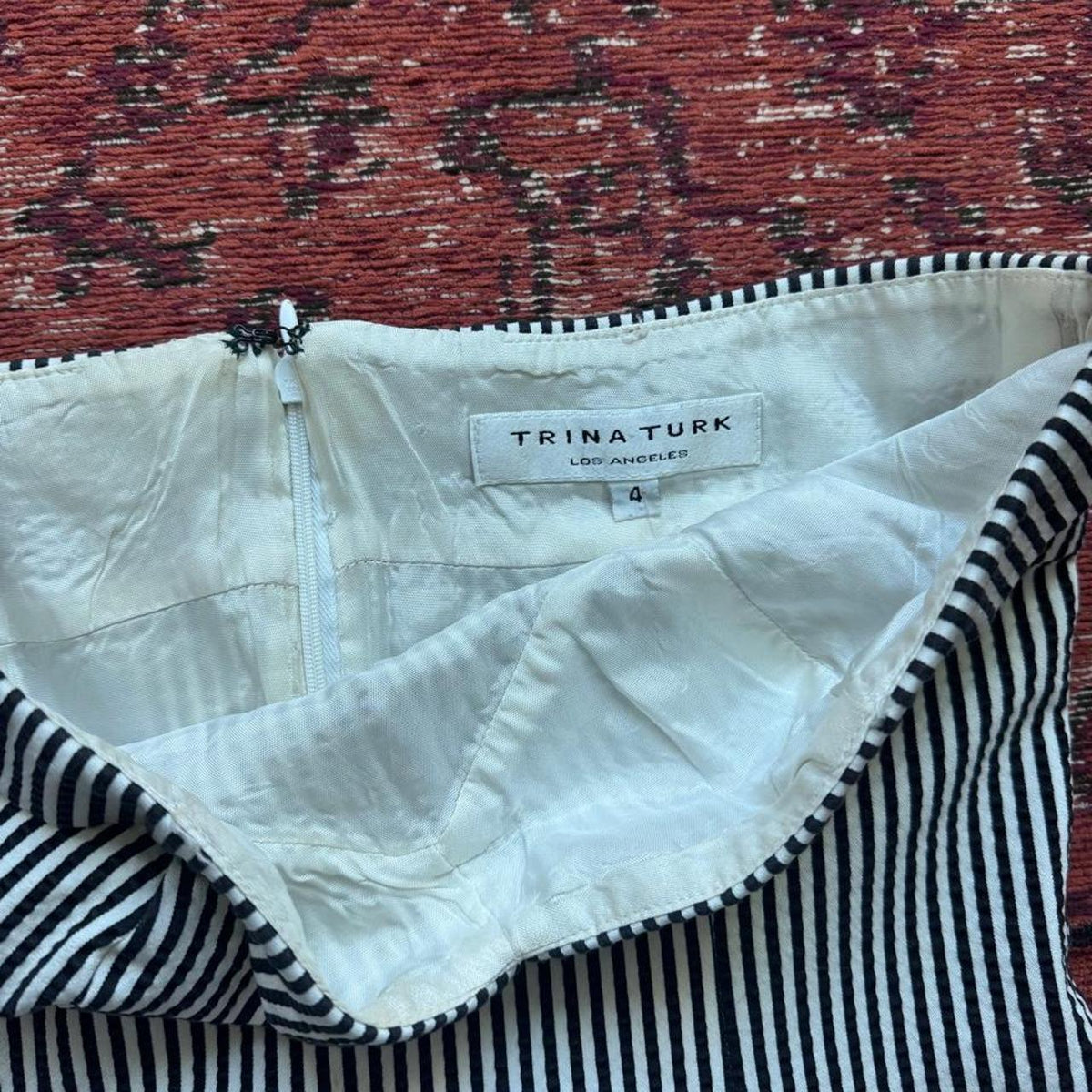 Trina Turk black & white strapless mini dress 4