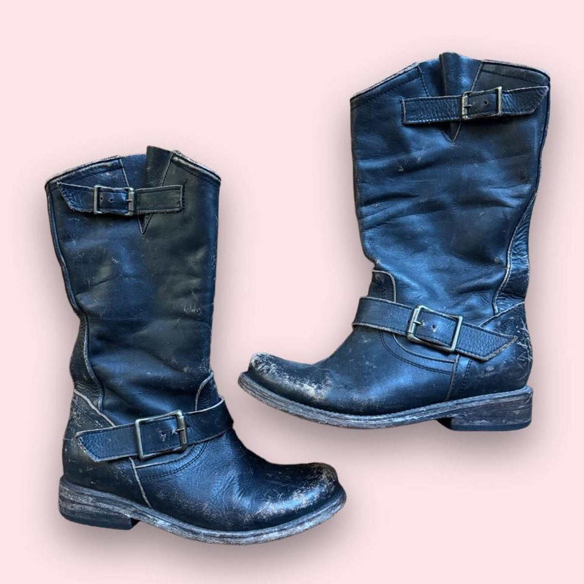 Freebird by Steve Crosby Black leather boots 7