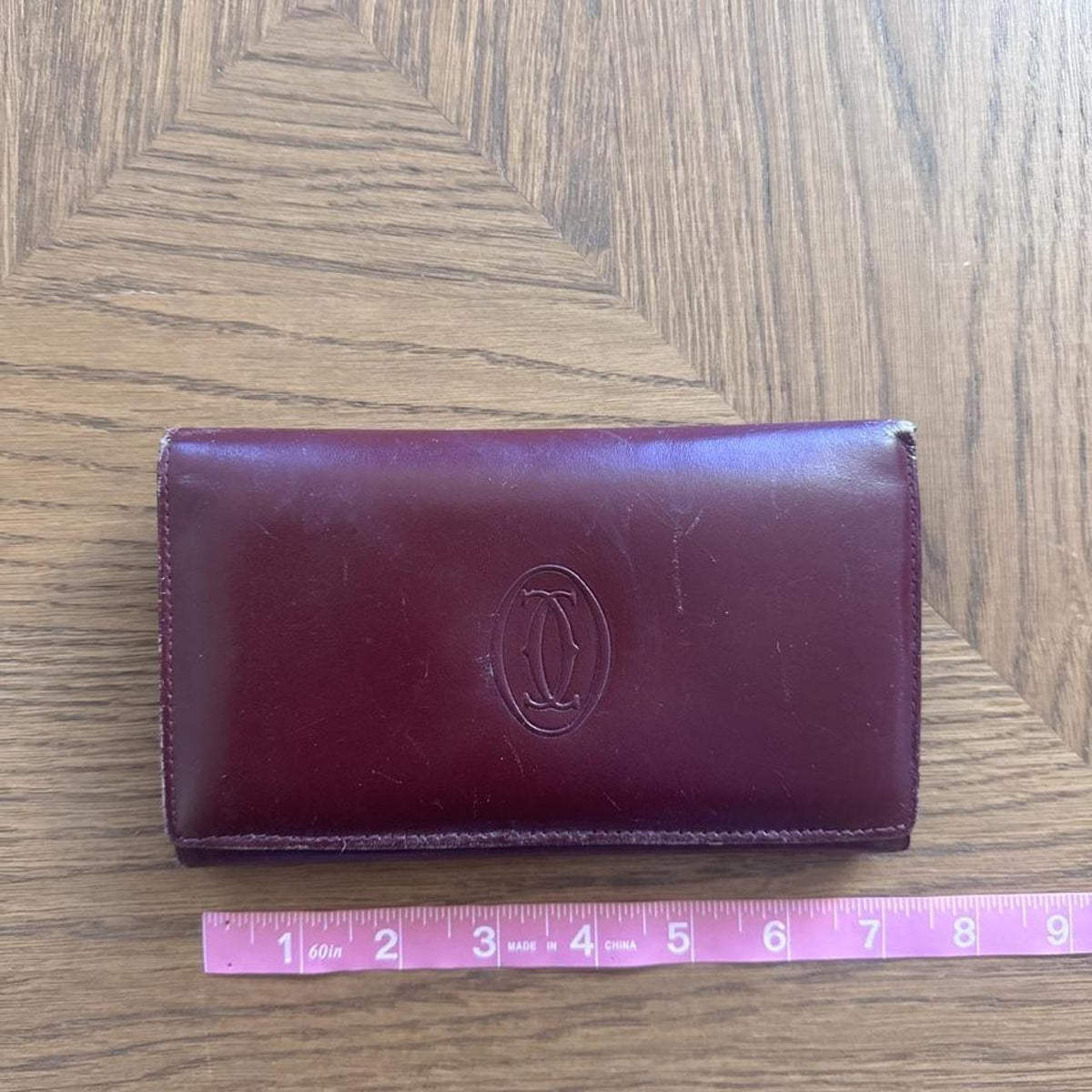 Burgundy leather Cartier vintage wallet