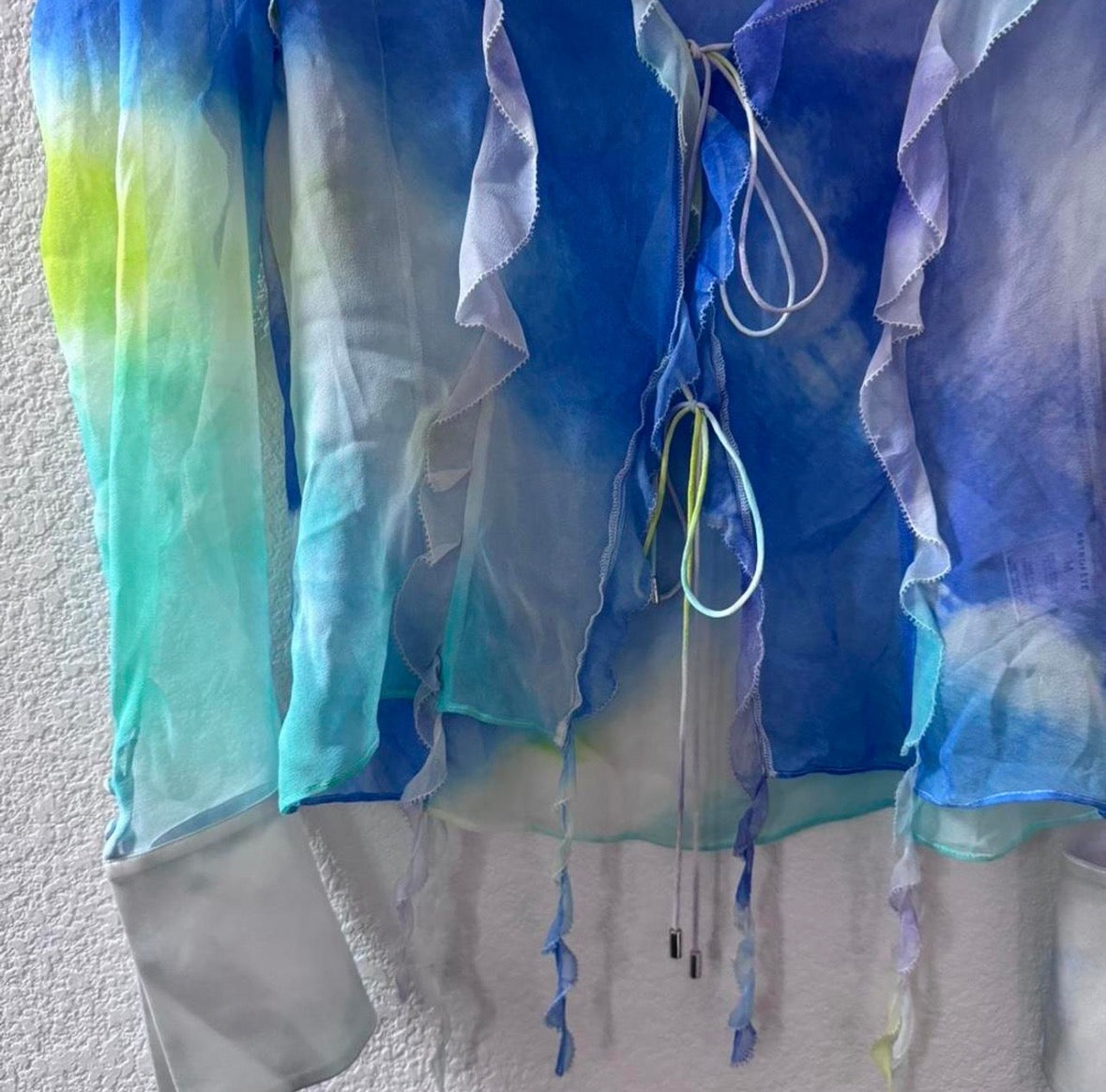 Retrofete Shea sheer silk chiffon top
