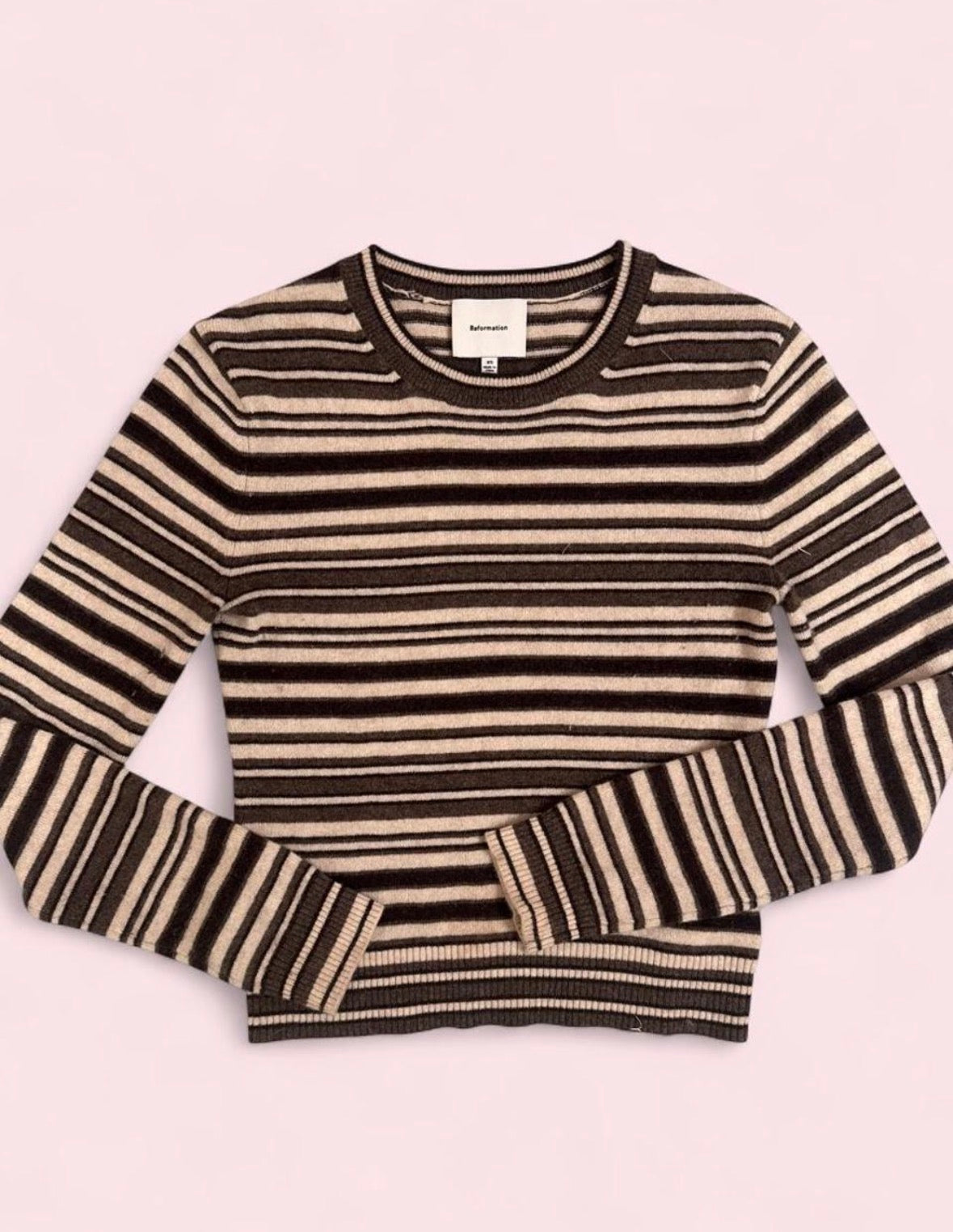 Reformation Lian cashmere striped sweater XS