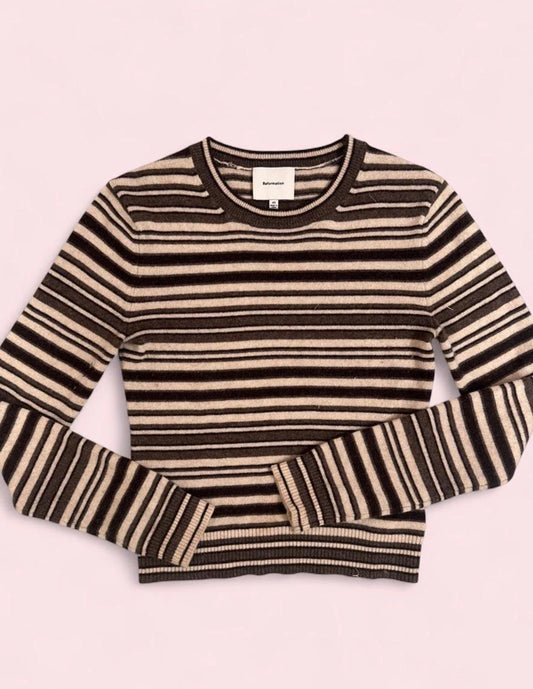 Reformation Lian cashmere striped sweater XS