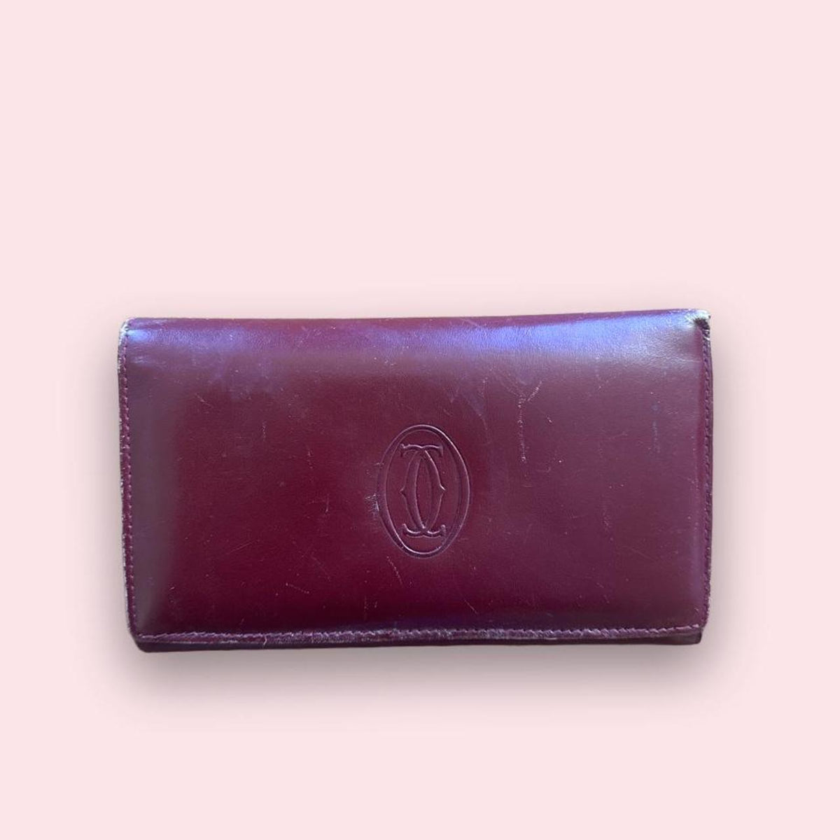 Burgundy leather Cartier vintage wallet
