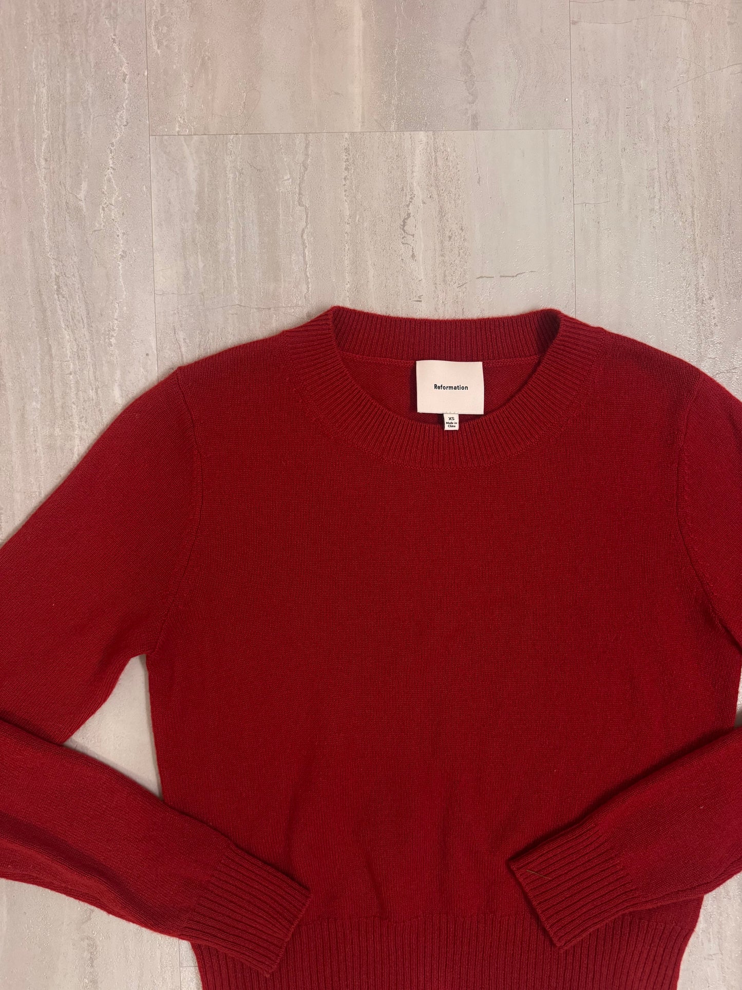 Reformation red Lian cashmere sweater xs