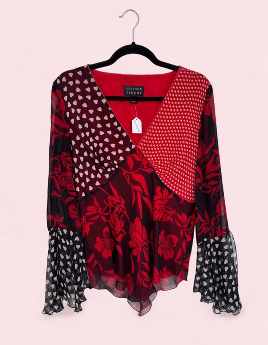 Vintage Spenser Jeremy 100% silk blouse L