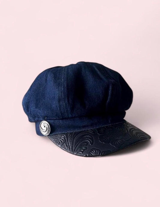 Vintage Liz Claiborne denim newsboy cap