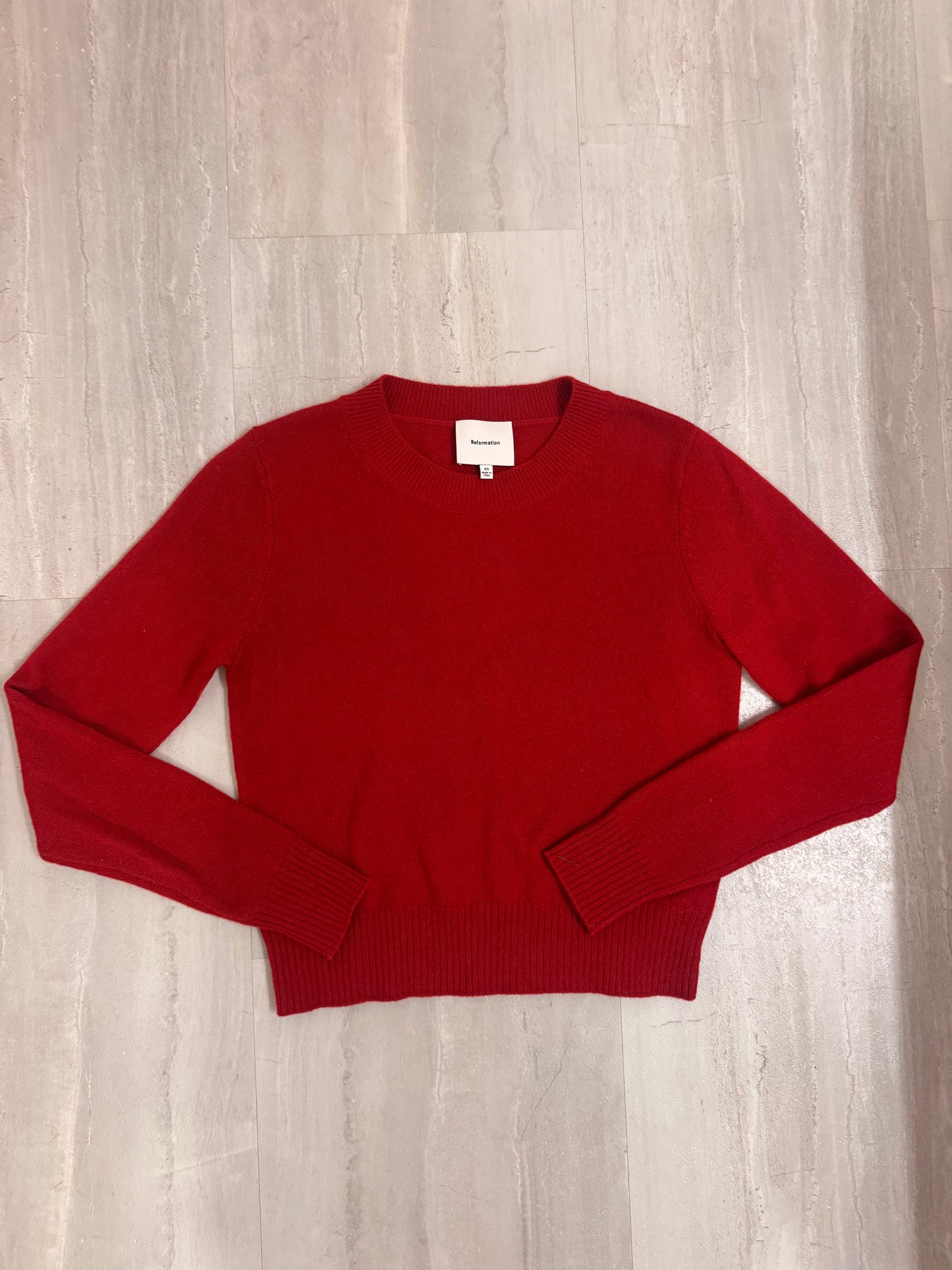 Reformation red Lian cashmere sweater xs