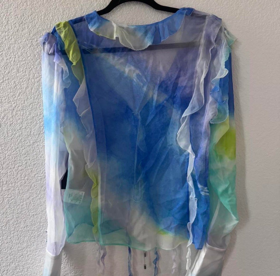 Retrofete Shea sheer silk chiffon top