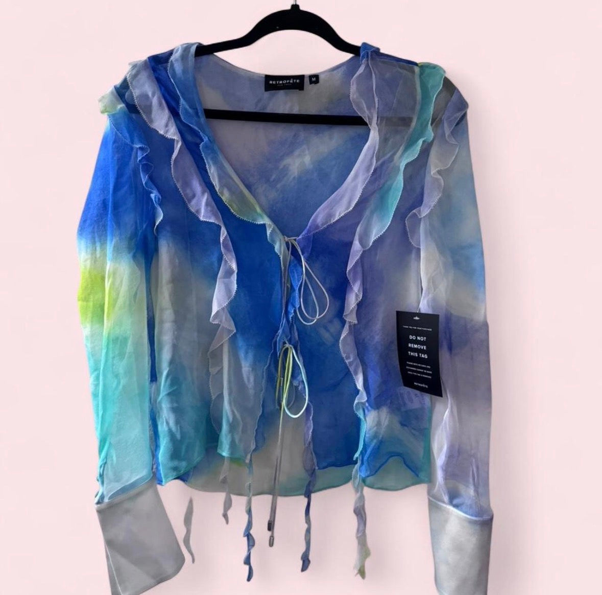 Retrofete Shea sheer silk chiffon top