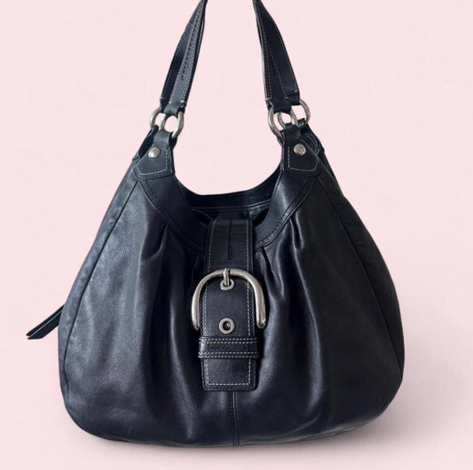 Y2K Coach Black Leather Hobo Bag – Style F15075