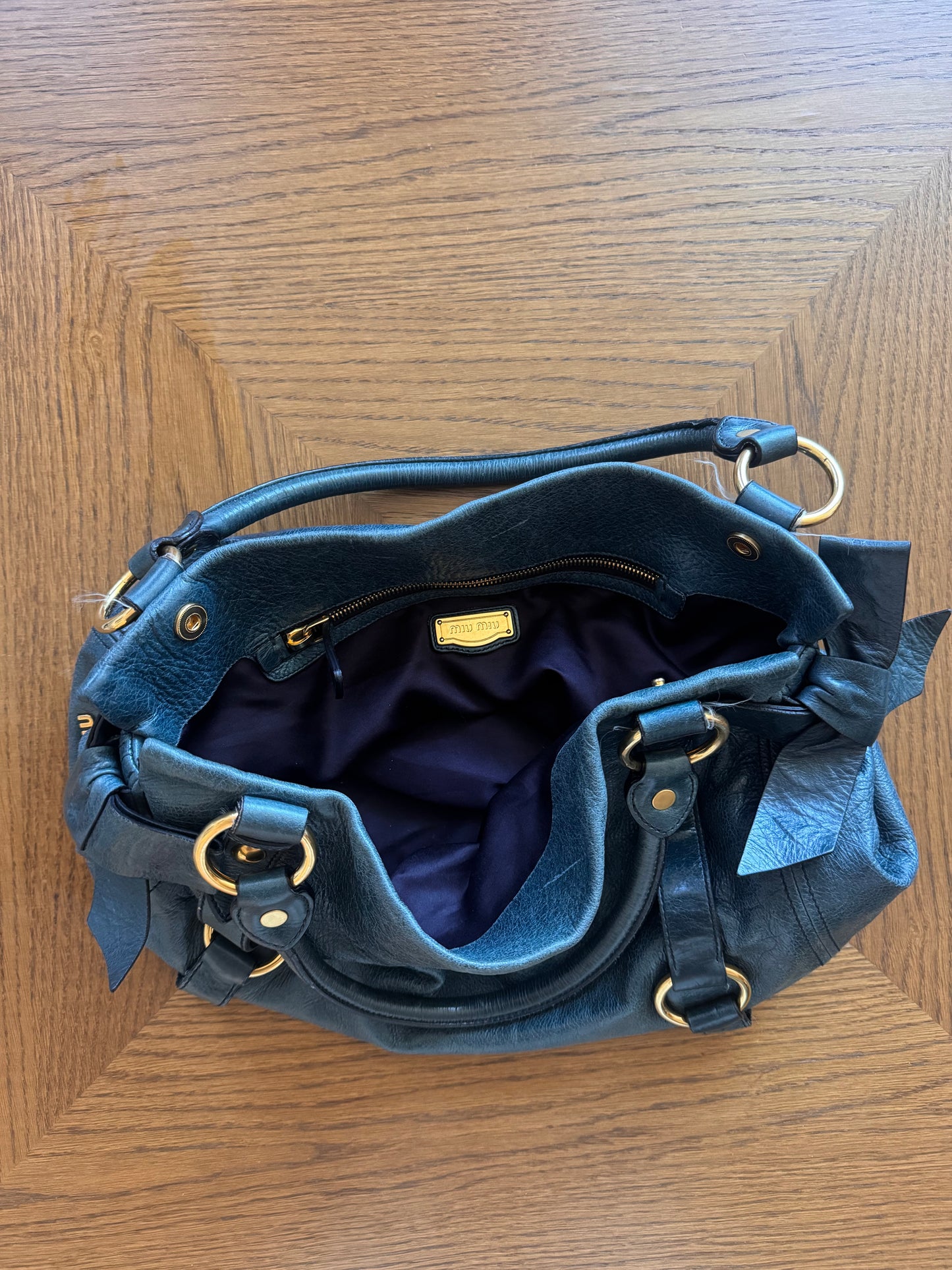Vintage Miu Miu leather bow shoulder bag