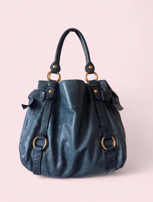 Vintage Miu Miu leather bow shoulder bag