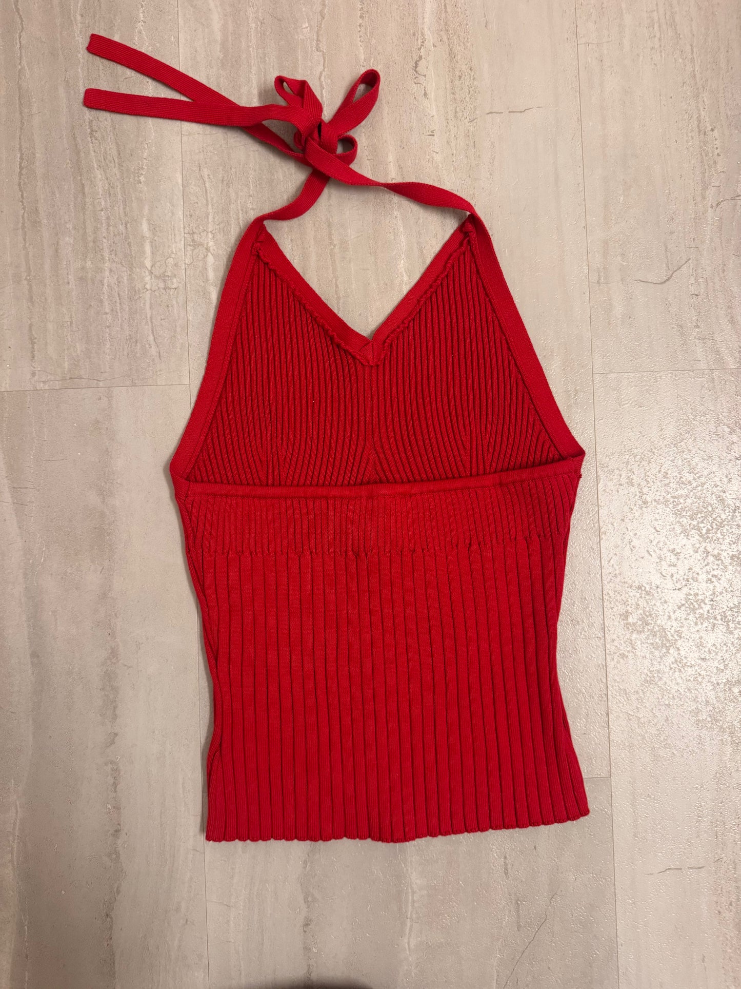 NWT Reformation Delia red ribbed halter s