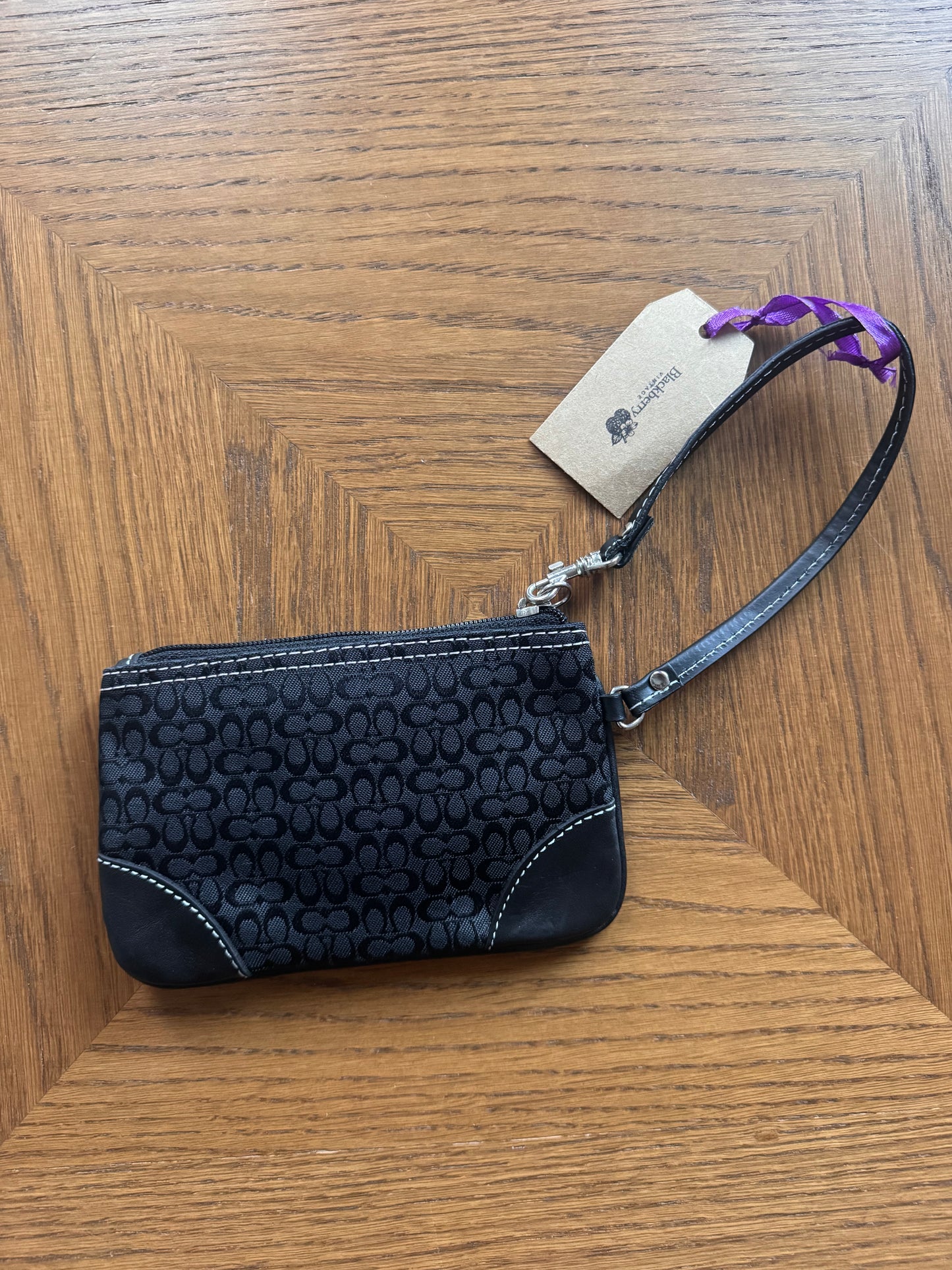 Coach "c" monogram wristlet wallet