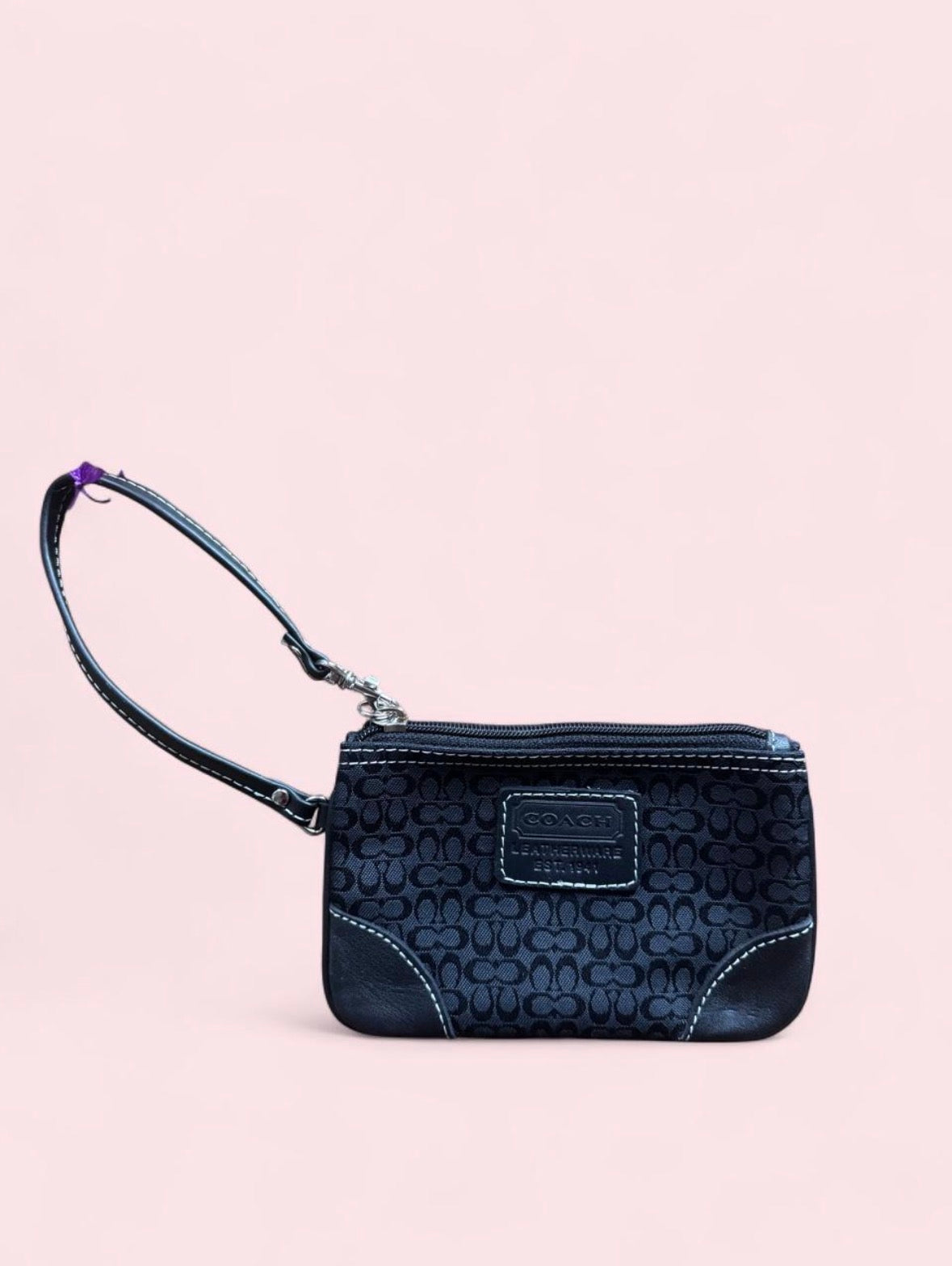 Coach "c" monogram wristlet wallet