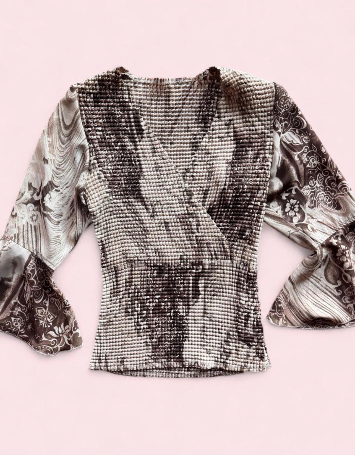 Vintage abstract textured top s
