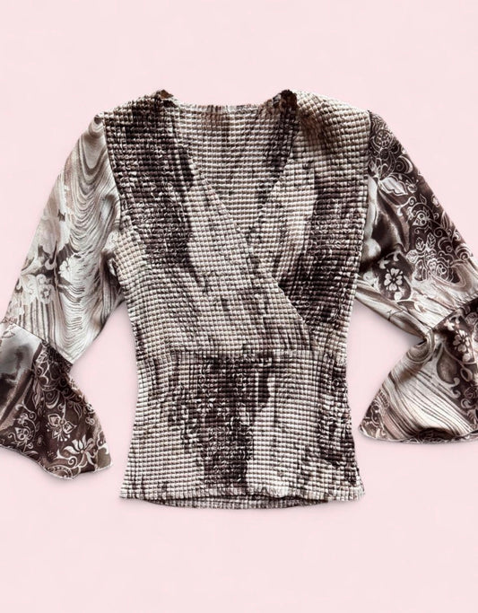 Vintage abstract textured top s