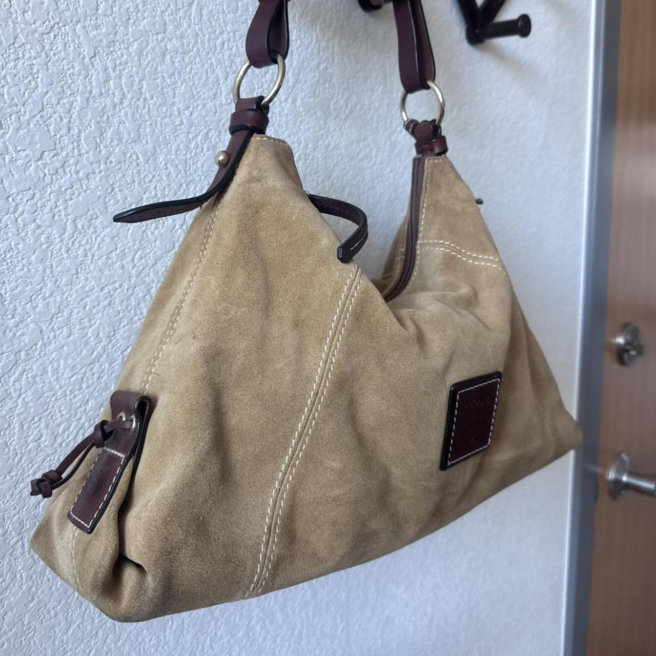 Dooney & Bourke vintage suede hobo camel shoulder bag