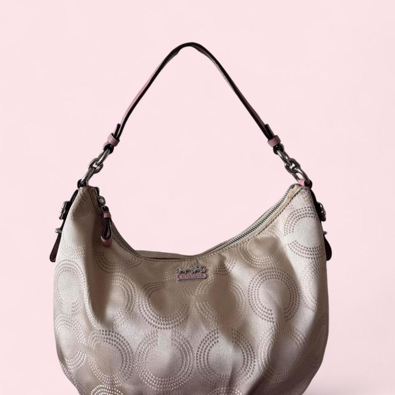 Coach y2k dotted op art hobo bag, cream and pink F15929