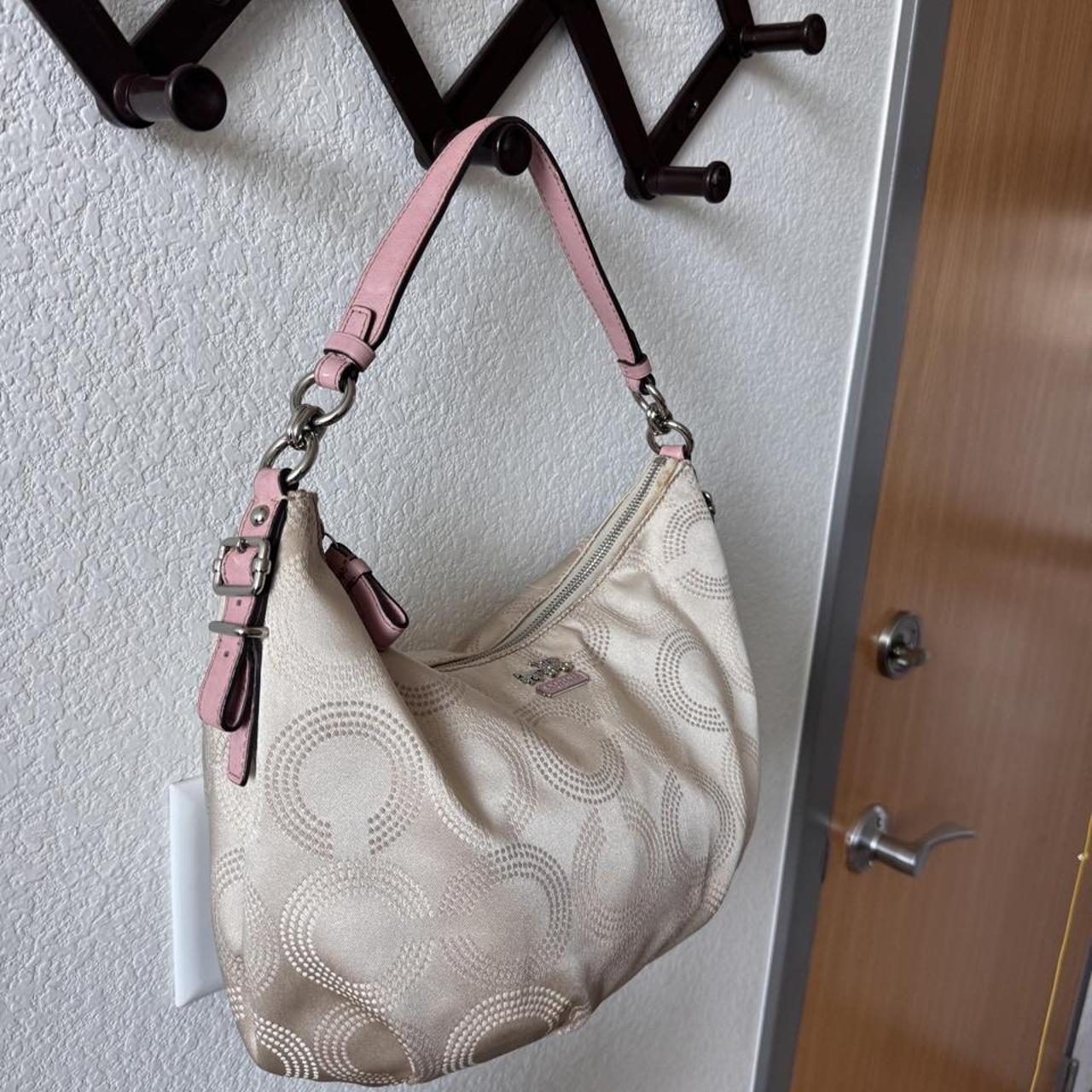 Coach y2k dotted op art hobo bag, cream and pink F15929