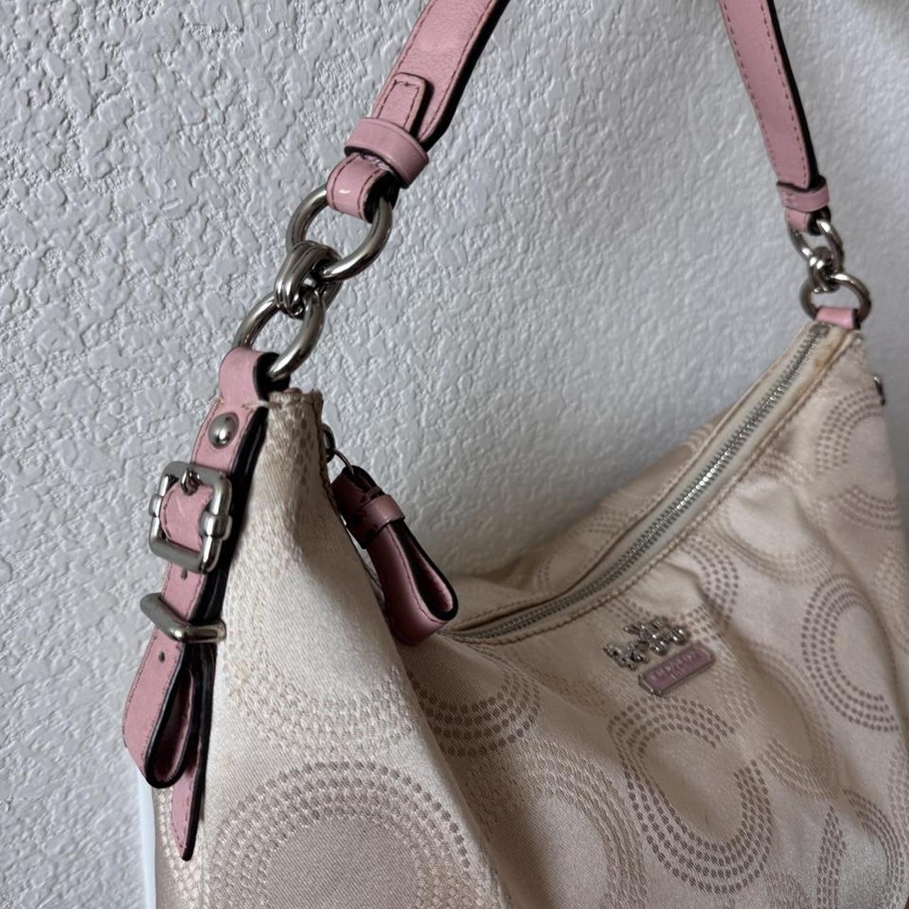 Coach y2k dotted op art hobo bag, cream and pink F15929