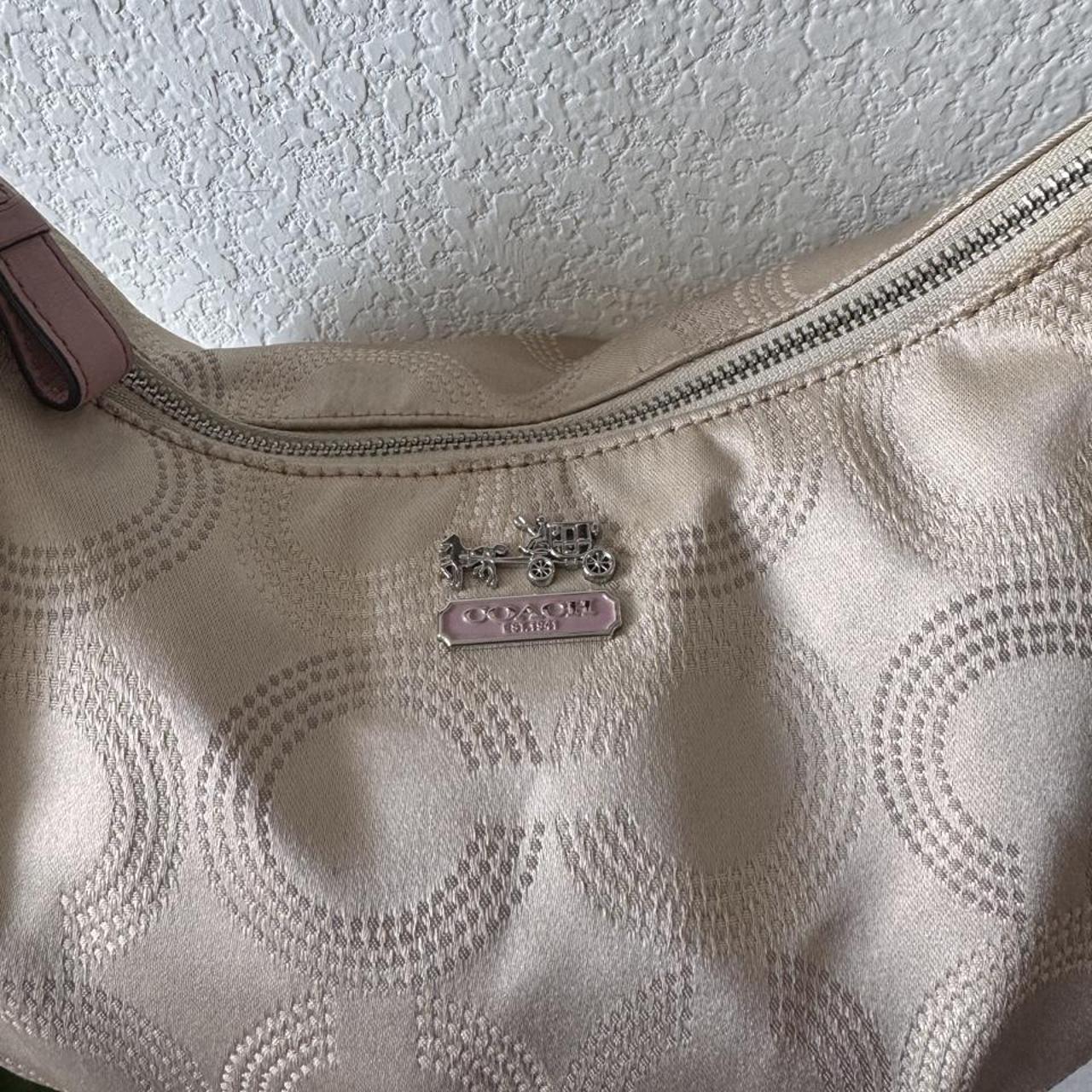Coach y2k dotted op art hobo bag, cream and pink F15929