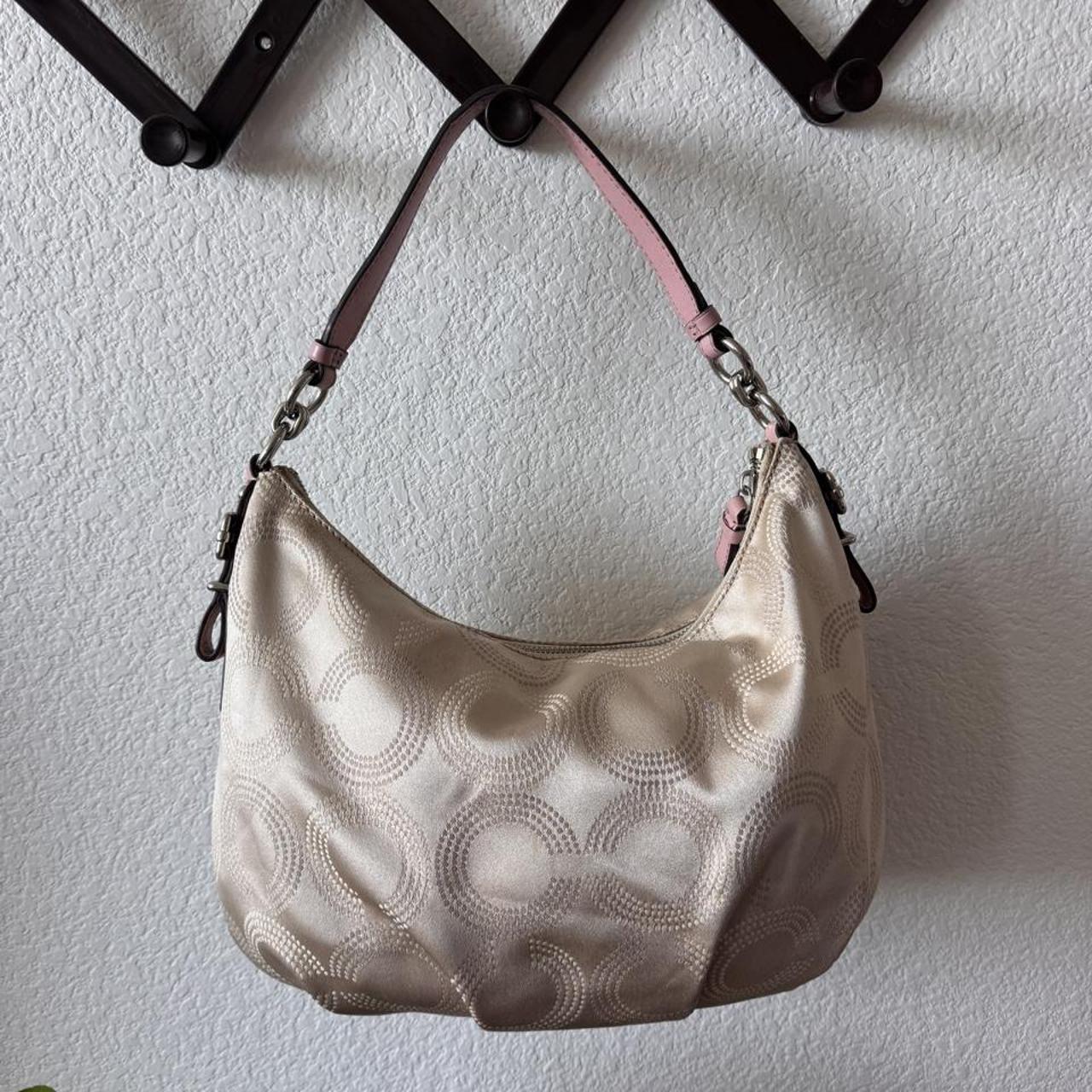 Coach y2k dotted op art hobo bag, cream and pink F15929