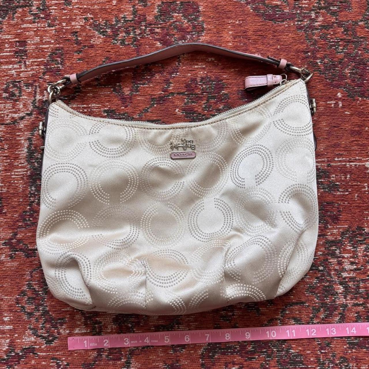 Coach y2k dotted op art hobo bag, cream and pink F15929