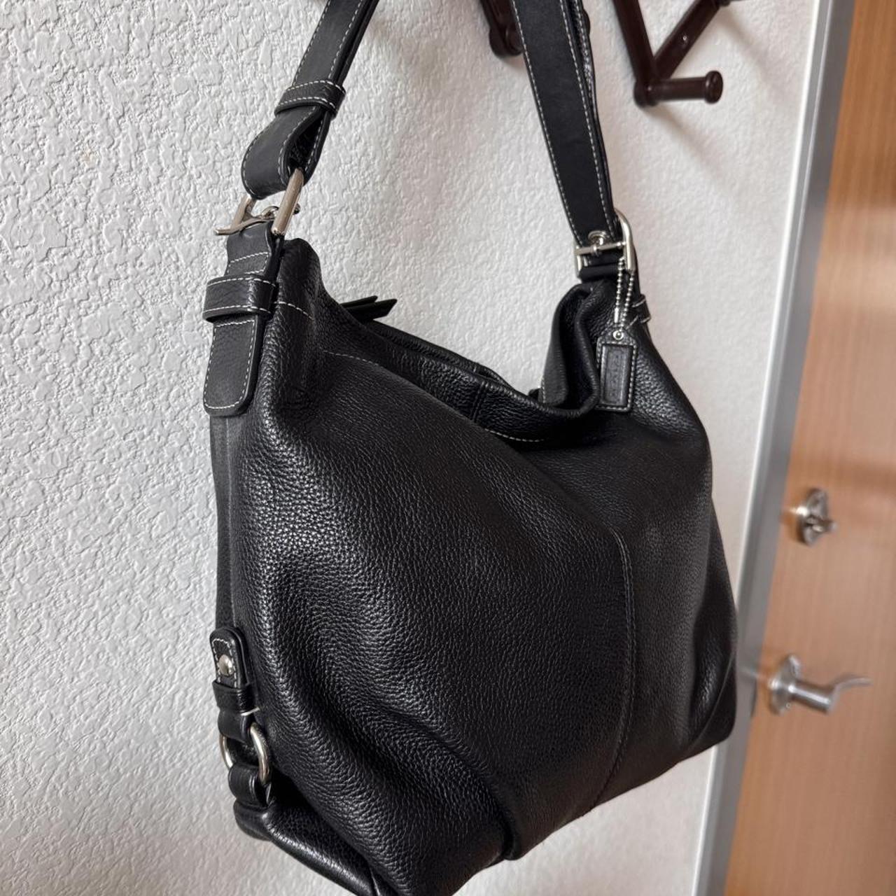 Coach pebbled black leather shoulder bag F15064