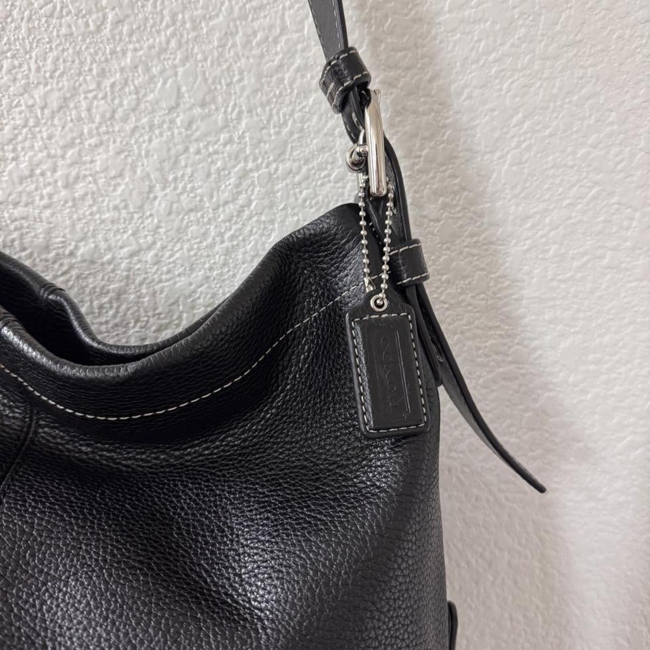 Coach pebbled black leather shoulder bag F15064