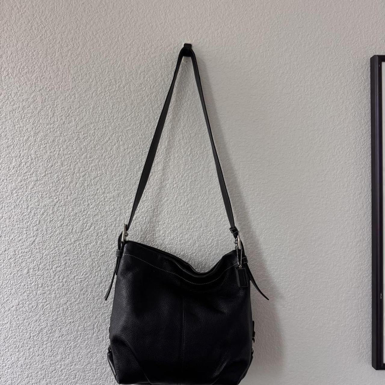 Coach pebbled black leather shoulder bag F15064