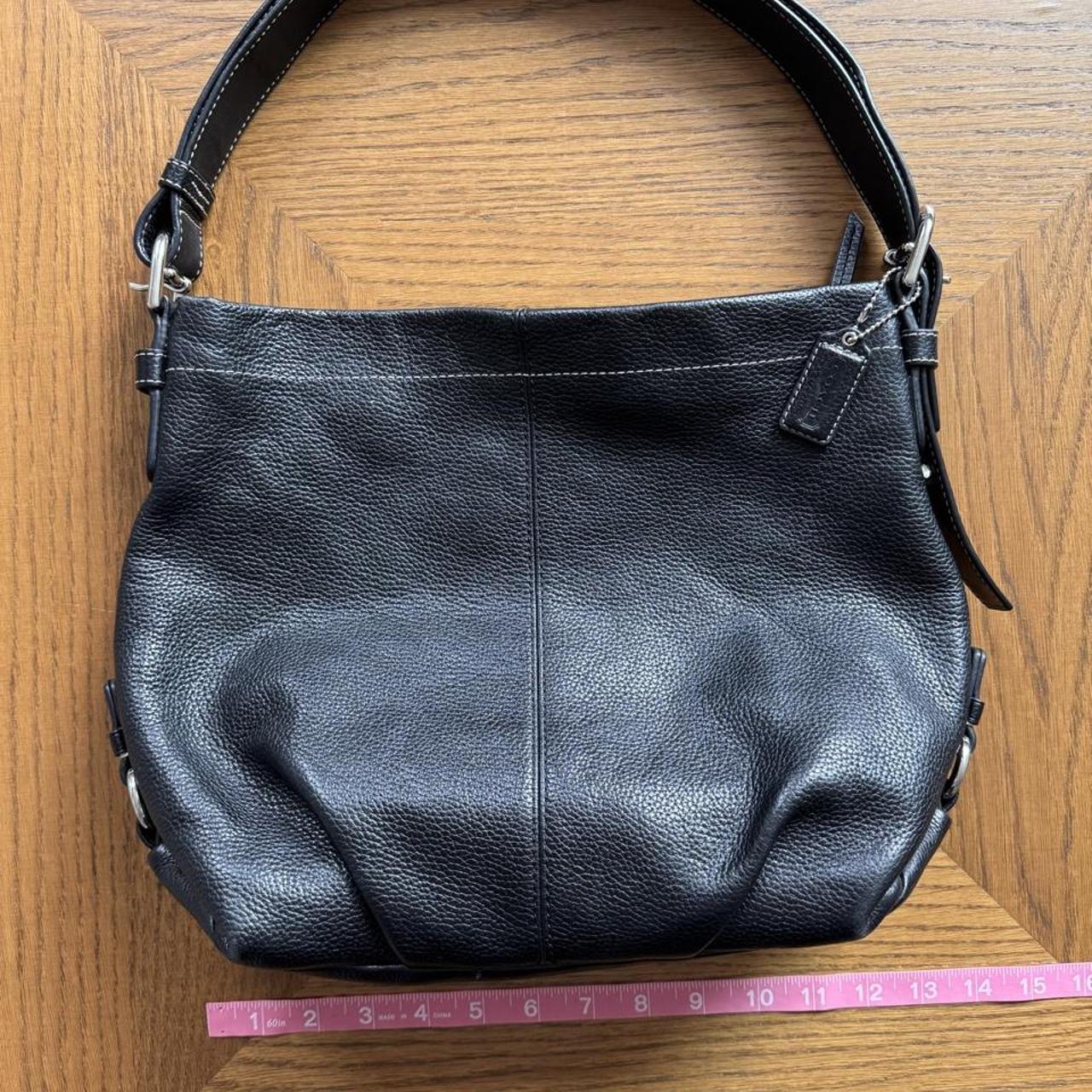 Coach pebbled black leather shoulder bag F15064