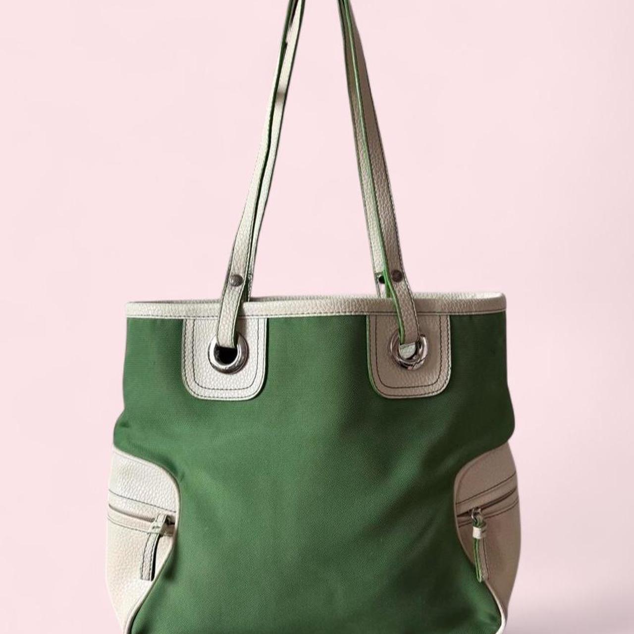 Tommy Hilfiger green and white tote bag