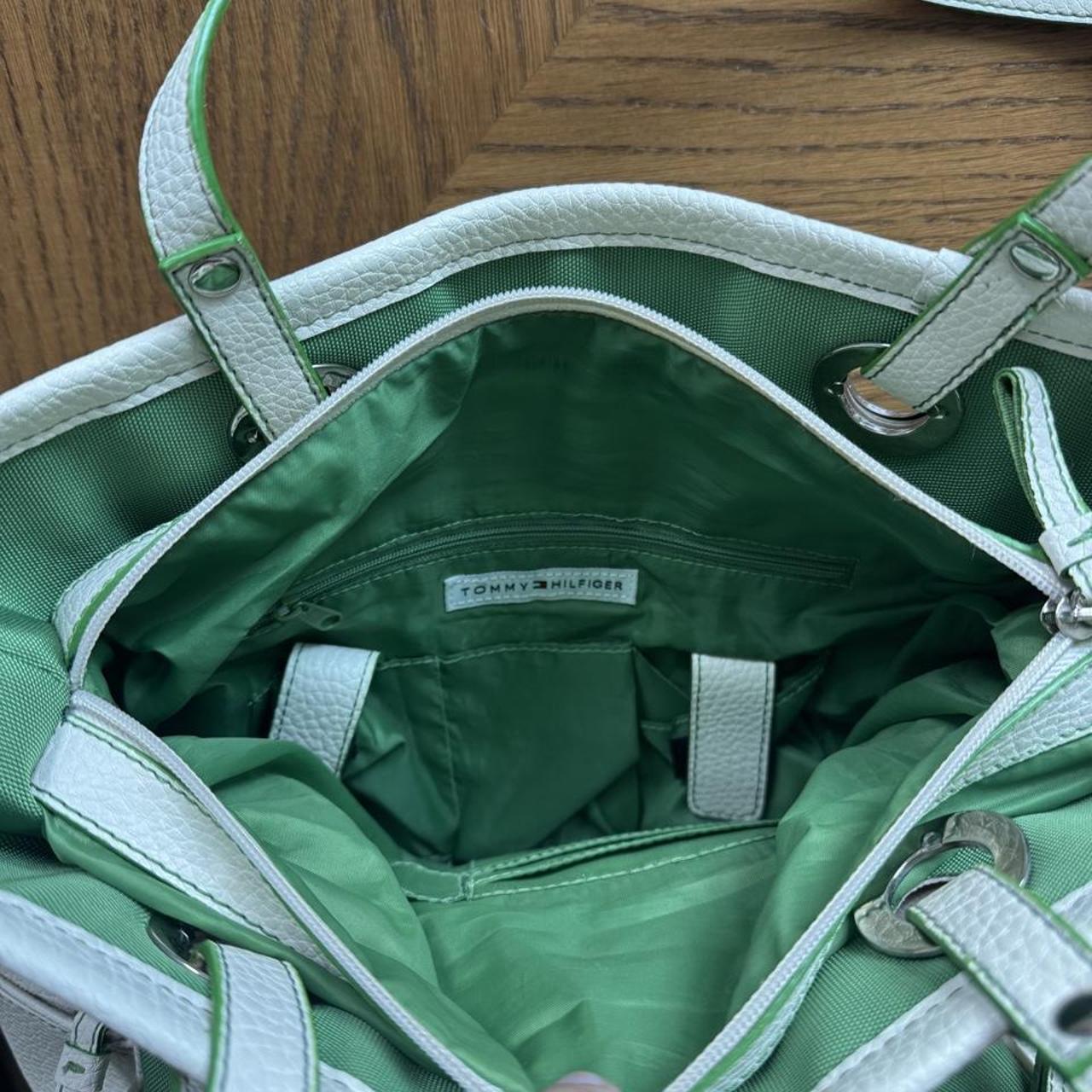Tommy Hilfiger green and white tote bag