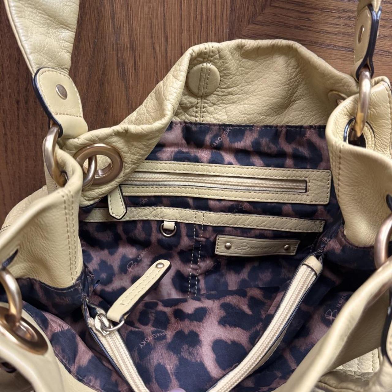 B Makowsky butter yellow leather shoulder bag