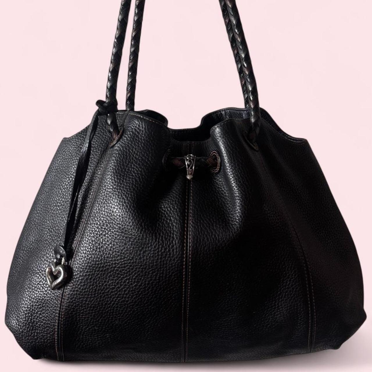 Brighton black pebbled leather shoulder bag