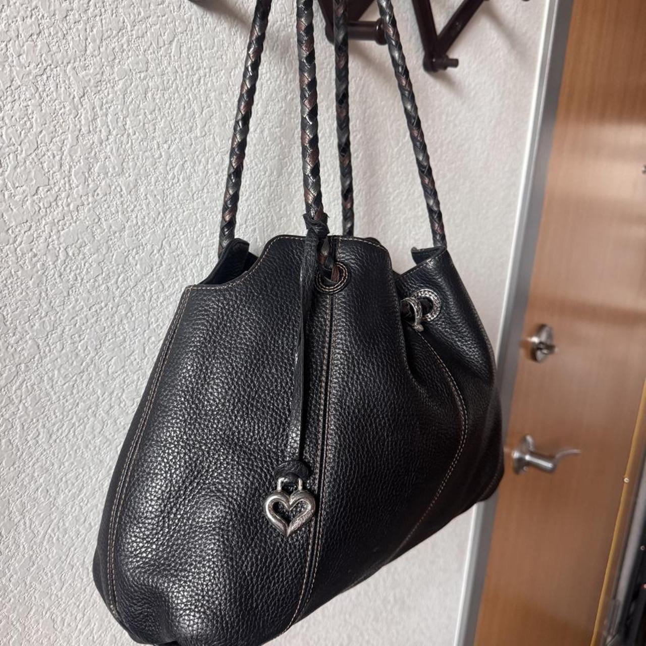 Brighton black pebbled leather shoulder bag