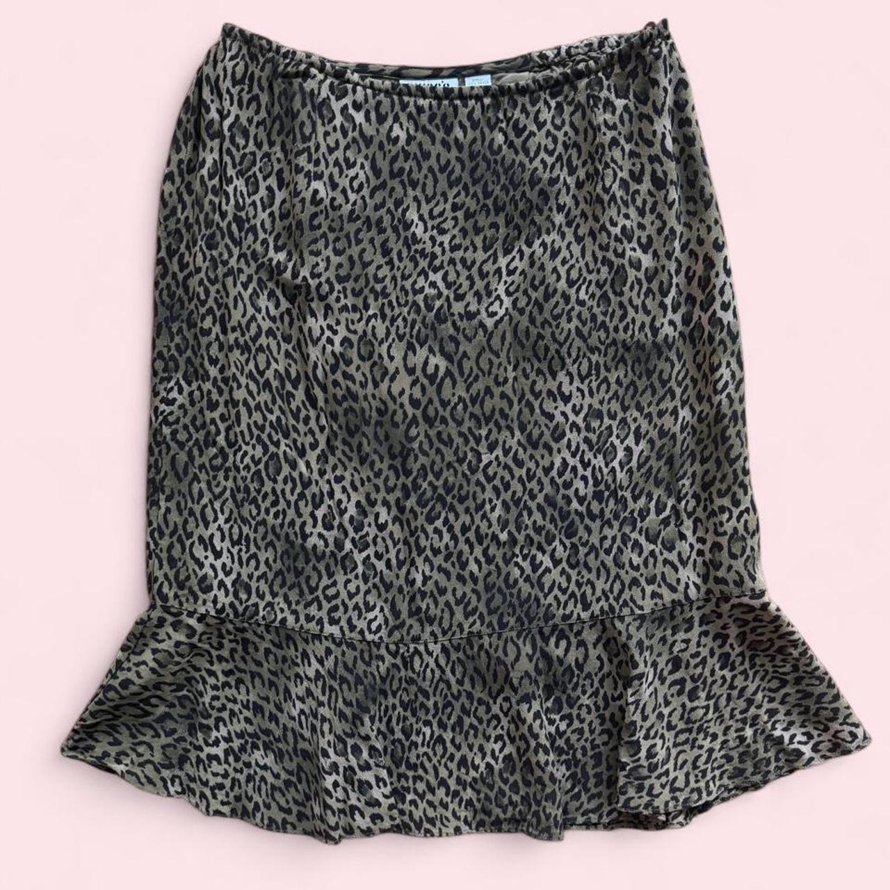 Vintage Chicos Design leopard print midi skirt 2