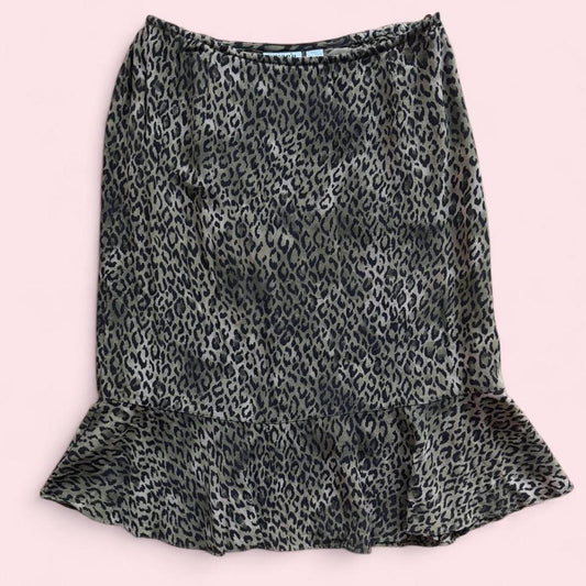 Vintage Chicos Design leopard print midi skirt 2